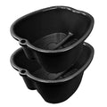 Extra-Large Foot Bath Soak Tub 2-Pack – Durable Massage Basins for Home Relaxation, Fits Large Feet, Non-Slip Base Black/Black