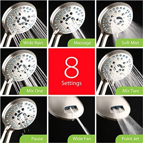 AquaCare 8-mode High Pressure Handheld Shower Head with 2-mode Power Wash - Image 4