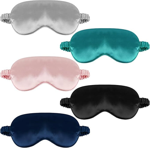 1 Pack Sleep Mask, Silk Eye Mask with Elastic Strap, Breathable Eye Mask for Sleeping,Travel, Girls, Women, Men (Black)