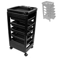 Salon Trolley Cart with 5 Drawers, Beauty Rolling Hair Rack with Worktop, Portable Salon Station for Hair Stylist, Professional Beautician’s Equipment with Wheels for Spa/Tattoo