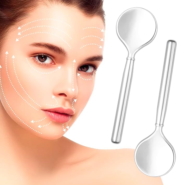 Pndeyo 3pcs Mini Metal Makeup Spoon, Reusable Cosmetic Cream Spatulas, Skincare Scoop Applicator Facial Massage Beauty Tools for Mixing and Sampling Face Eye Cream- Silver