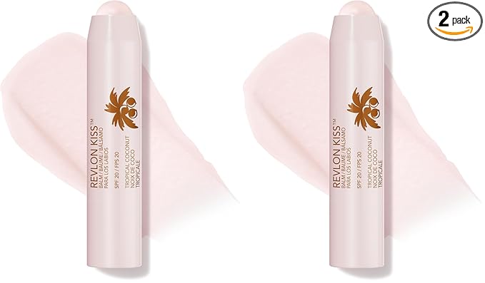 Revlon Tinted Lip Balm, SPF 20, Natural Fruit Oils | Tropical Coconut | Pack of 2 | Lasting Hydration