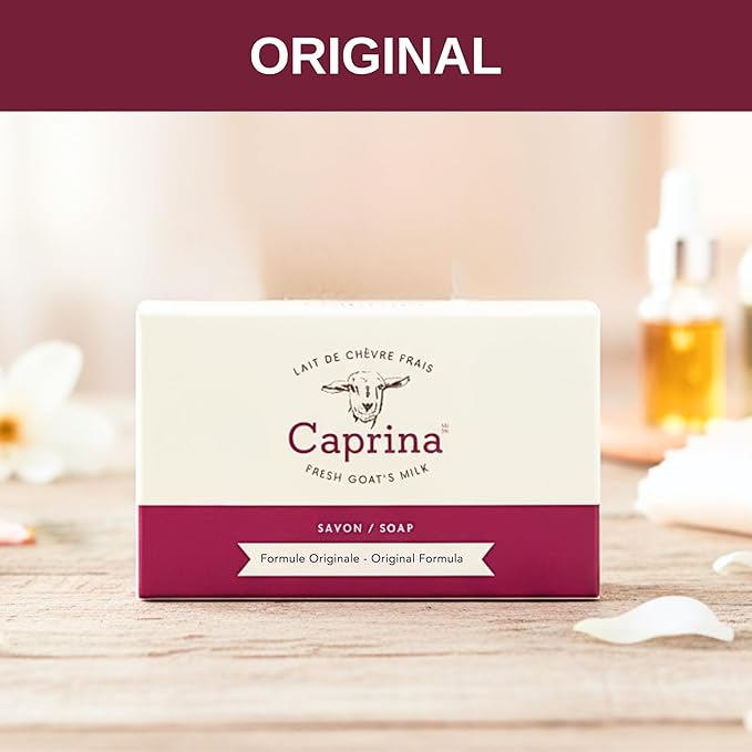 Caprina Fresh Goat’s Milk Bar Soap, Original | Organic Goat Milk Hand & Body Soap Bars, Moisturizing, Biodegradable, All-Natural & Eco-Friendly | With Vitamins A, B2, and B3-5 oz. (1 Pack)