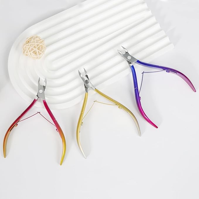Cuticle Nipper, Precision Nano-Coated Stainless Steel Cuticle Scissor Trimmer Remover for Nail & Toenail, Cutter for Manicure Pedicure, Nail Clippers Tool for Women, Manicurist (Blue, 1 PACK)