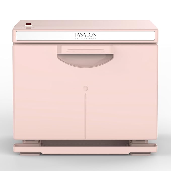 TASALON 8L Towel Warmer Hot Cabinet Box, Aluminum Inner Chamber, Removable Tray, Fast Heating for Beauty Spa Salon Massage - Pink