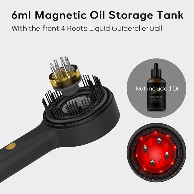 3 in 1Hair Scalp Massager - Oil Applicator Scalp Care Brush, IPX7 Waterproof Electric Head Massager, Portable for Men & Women