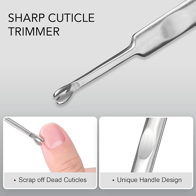 GAOY 3-in-1 Cuticle Remover Kit, Professional Cuticle Trimmer, Pusher and Sharp Nippers, Stainless Steel Manicure Tools For Nail Care
