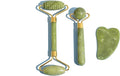 3 in 1 Jade Roller & Gua Sha Set - Natural Jade Facial Massager with Textured Roller, Anti Aging Skincare Tools for Face, Eye, Neck Massage, Promote Serum Absorption, Bester Gift for Women & Men