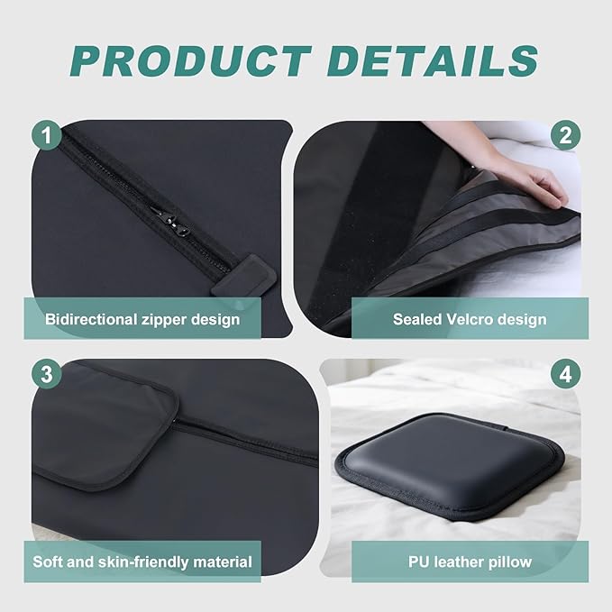 Infrared Sauna Blanket –Low EMF Safe with Support Pillow,Size 6 ft x 2.6 ft,Durable PU Leather Cover Detox & Relaxation at Home Adjustable Timer,5 Pcs Detox Bags,Gifts for Family