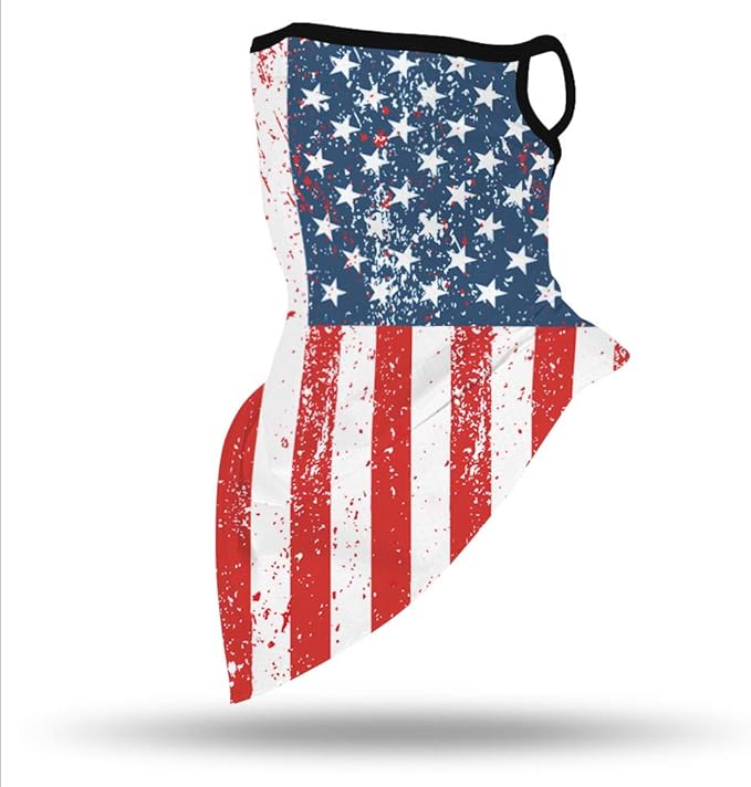 YAYOUREL Neck Gaiter Face Mask Bandanas for Men Women UV Face Scarf Cover Ear Loop Hole Facemask for Fishing Running Cycling