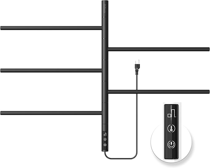Z&Zhanle Heated Towel Racks for Bathroom - Warmers Rotating Electric Warmer with Built - in Timer, Hard-Wired/Plug-in,Whitek (Black)