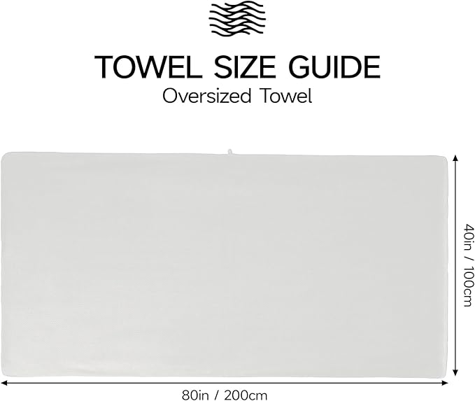 REDKISS Pack of 1 Jumbo Bath Sheet, 40 x 80 Inches Microfiber Oversized Bath Towel for Bathroom, Extra Large & Lightweight, Quick-Dry, Super Soft & Highly Absorbent, Perfect to Wrap Yourself In, White
