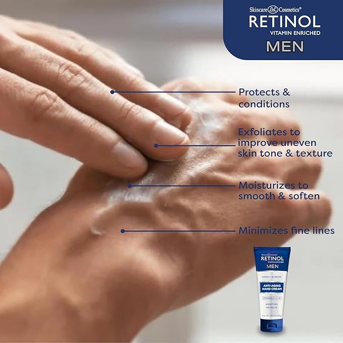 LIVAURA Retinol Anti-Aging Hand Cream – The Original Retinol Brand For Younger Looking Hands –Rich, Velvety Hand Cream Conditions & Protects Skin, Nails & Cuticles (Men's)