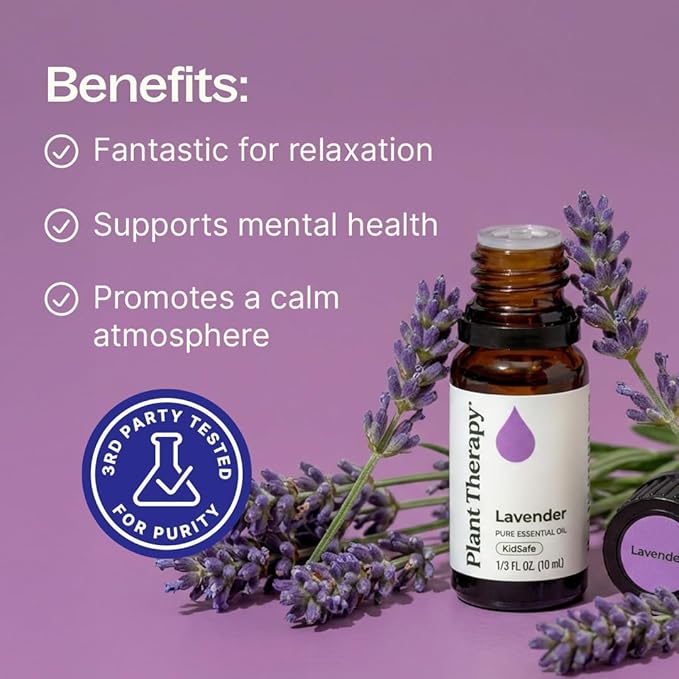 Plant Therapy Lavender Essential Oil 100% Pure, Undiluted, Natural Aromatherapy, Therapeutic Grade 30 mL (1 oz) (Pack of 2)