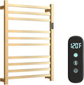 Luxury Heated Towel Rack Wall Mounted Towel Warmers, 10 Bars Towel Warmer Rack for Bathroom with Timer & Temperature Multi-Level Adjustable, Hardwired and Plug-in Compatible (Brushed Gold)