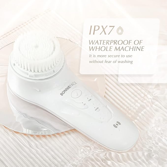 Sonic Facial Cleansing Brush for Deep and Through Facial Cleansing, Waterproof Face Scrubber and Ultimate Blackhead Remover for Daily Skin Care, Rechargeable and Gentle Face Exfoliator
