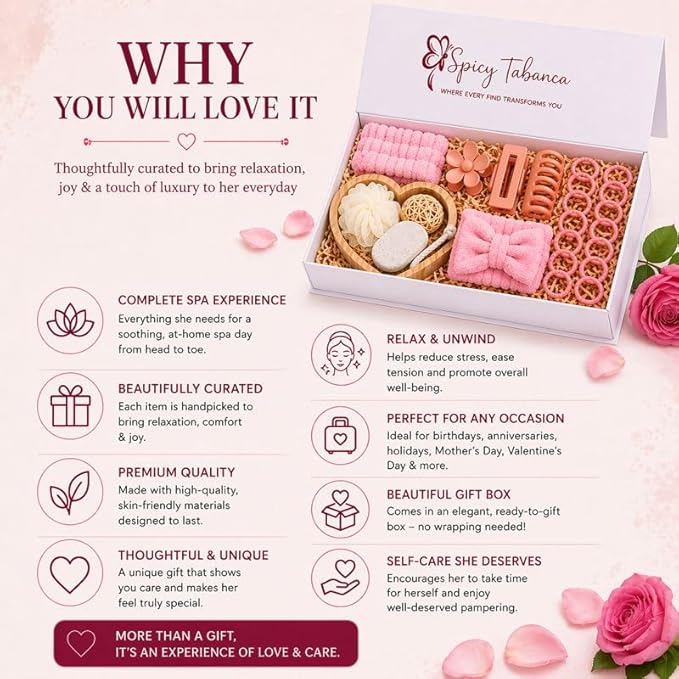 Ultimate 25-Piece Spa Gift Set for Women, Mother’s Day Gift for Mom, Self Care Bath Set with Bracelet, Luxury Magnetic Gift Box, Birthday Gifts for Women