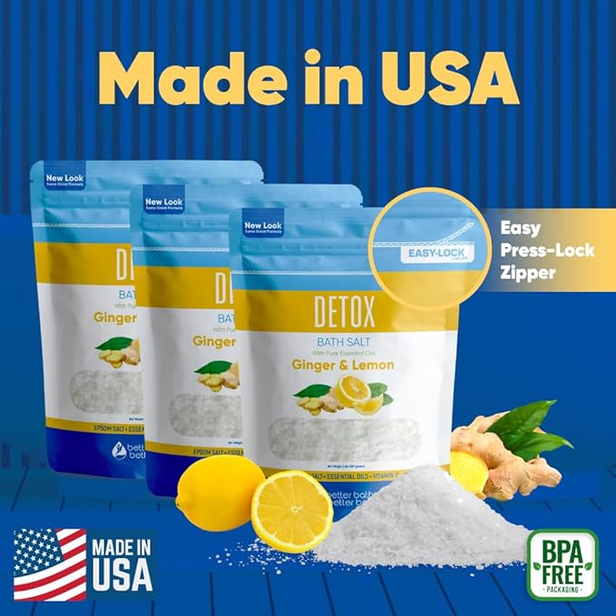 Detox Bath Salt (3-Pack) 2-Lbs Each, 6-Lbs Total