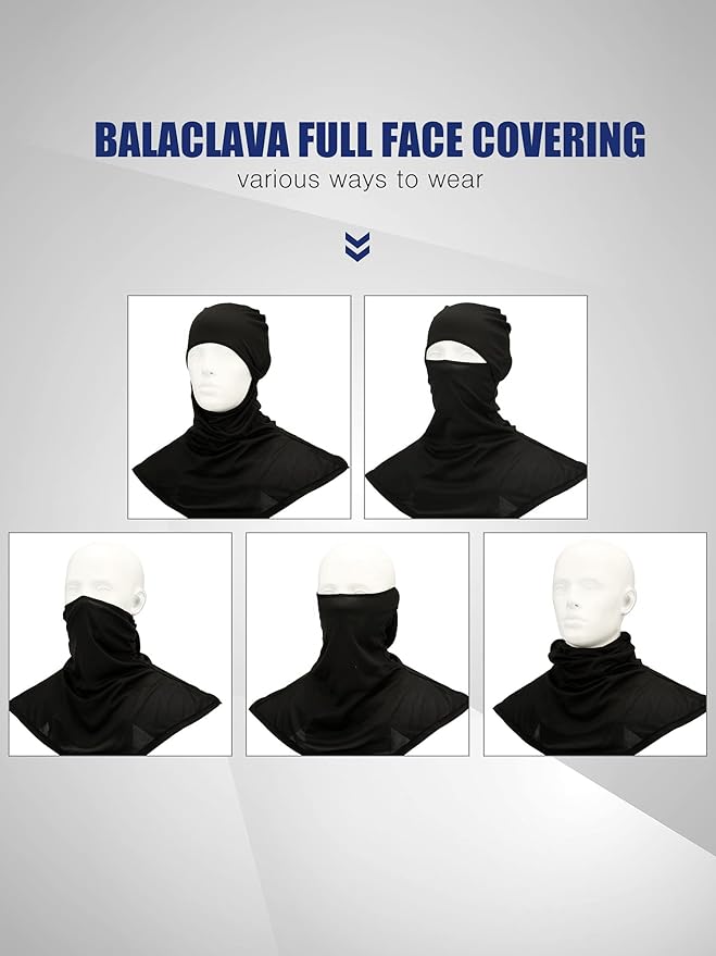 SATINIOR 3 Piece Balaclava Face Cover Sun Protection Neck Cover Summer Balaclava Motorcycle Face Mask for Men Women