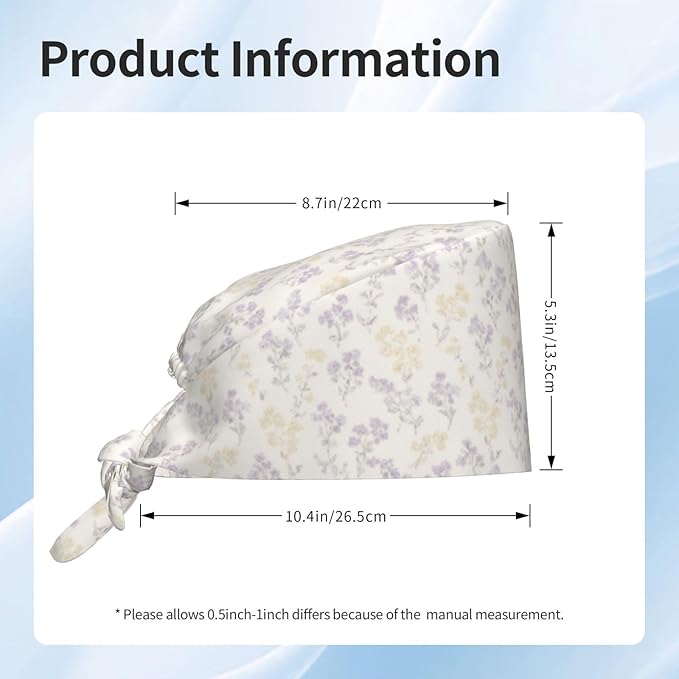 Scrub Cap for Women and Men Boho Black Leaf Pattern Adjustable Breathable Sweatband Hat for Work Kitchen Spa Shower Daily Use
