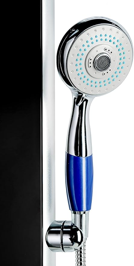 Blue Ocean 52" Aluminum SPA392B Shower Panel Tower System with Rainfall Shower Head and 8 Adjustable Massage Jets (Matte Black)