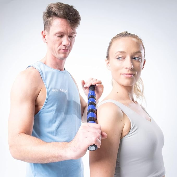 Body Back Buddy - USA Made - Massage Stick & Buddy Classic Bundle, Trigger Point Massage Tools, Neck and Back Massagers, Massage Cane, Muscle Knot Remover (Black)