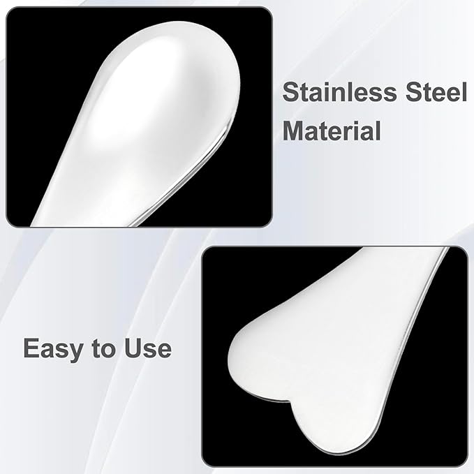 Pndeyo 3pcs Mini Stainless Steel Makeup Spatula, Reusable Cosmetic Cream Spatulas Spoon, Skincare Scoop Applicator Facial Massage Beauty Tools for Mixing and Sampling Face Eye Cream- Silver