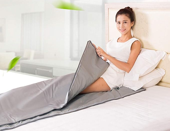 Elitzia Portable Far Infrared Sauna Blanket for Home Dual-Zone Heating Remote Control 95-176°F Adjustable Waterproof & Easy Clean Oxford Fabric Overheat Protection 70.9"x31.5" Pink
