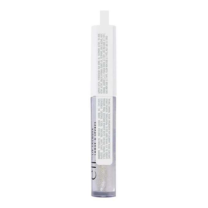 e.l.f. Lip Lacquer, Hydrating Lip Gloss, Non-Sticky Ultra-Shine with Vitamin A & E, Vegan & Cruelty-Free, Bubbles