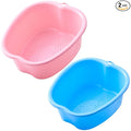 AXLOFO® Foot Soaking Tub Large Size Foot Basin, Feet Soaking Tub with Massage Acupoint, Pedicure Feet Soak Basin Plastic Bucket for Women and Men (2pcs-pink-blue)