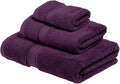 SUPERIOR Egyptian Cotton Pile 3 Piece Towel Set, Includes 1 Bath, 1 Hand, 1 Face Towel/Washcloth, Ultra Soft Luxury Towels, Thick Plush Essentials, Guest Bath, Spa, Hotel Bathroom, Plum
