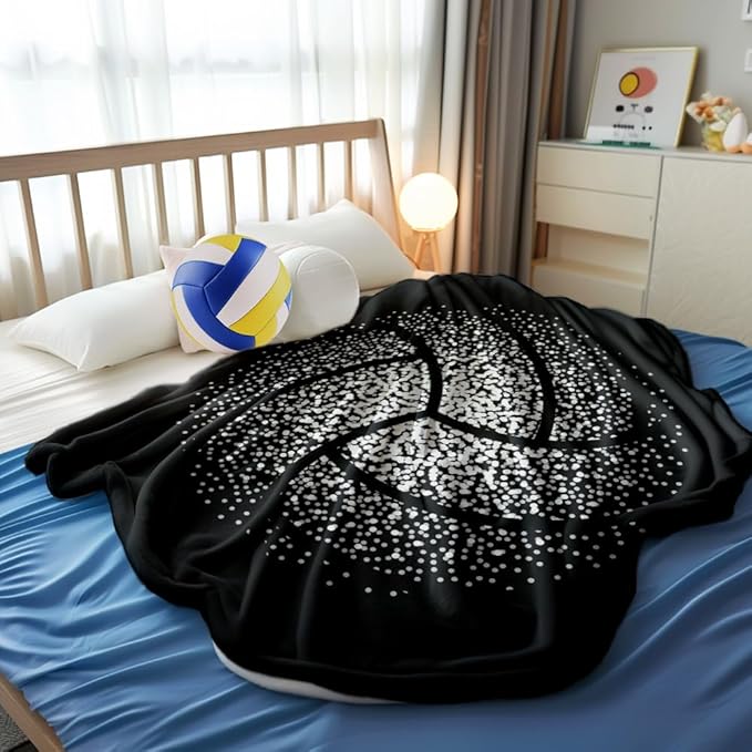 Volleyball Blanket Gift for Boy Girl, Volley Ball Sport Throw Lightweight Super Soft Cozy Blanket for Bedroom Living Room, Volleyball Gifts for Player, Athlete, Coach, Team 50"x40"for Kids