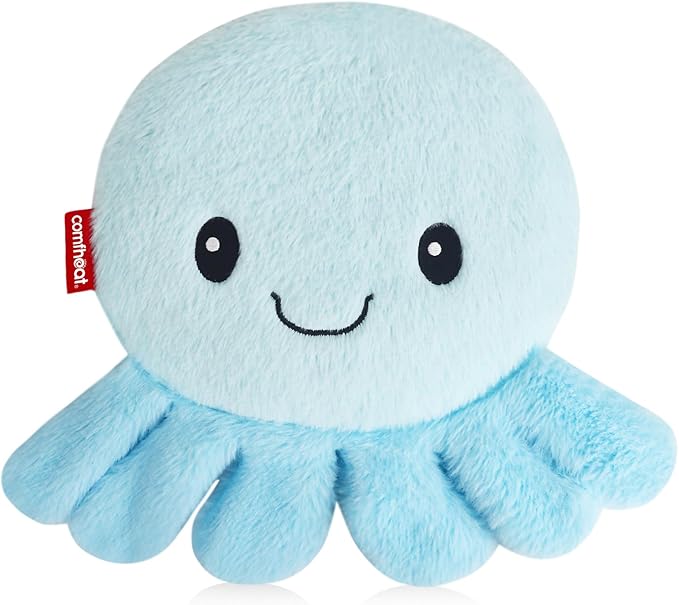 Octopus Microwave Heating Pad for Pain Relief, Unscented Microwavable Heating Pads for Cramps, Neck Shoulder, Muscles, Small Natural Heat Pack Moist Heat with Washable Cover