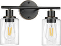 FOLKSMATE Bathroom Light Fixtures, 2-Light Oil Rubbed Bronze Vanity Light, Vintage Wall Sconces Lighting, Modern Bath Wall Mounted Lighting with Glass Shade, Porch Lamp for Mirror, Living Room