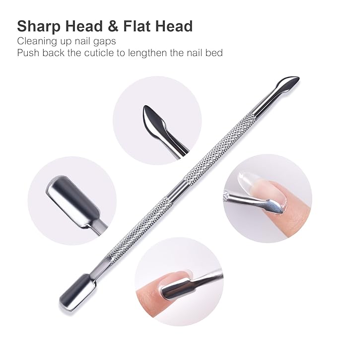 6Pcs Cuticle Clipper with Cuticle Pusher Set, Professional Stainless Steel Dead Skin Cutter, Nail Cuticle Remover Manicure Pedicure Tool Set for Fingernails and Toenails