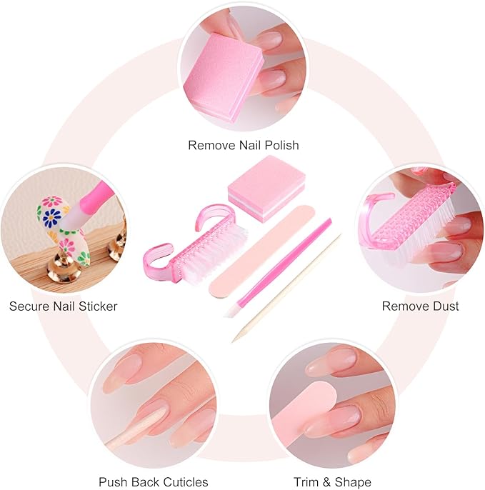SUTOKAKA 10 Sets Disposable Manicure Prep Kit for Travel Home Portable Basics 5 in 1 Nail Salon Pedicure Kit Professional Nail Tools Supplies