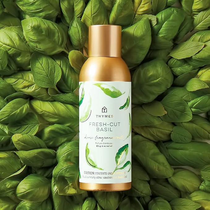 Thymes Home Fragrance Mist – Room Air Fresheners for Home Long Lasting – Air Freshener Spray – Premium Home Fragrance with Notes of Fresh Basil, Tomato Leaf & Delicate Sage (Fresh-Cut Basil, 3 oz)