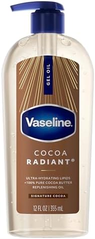 Vaseline Cocoa Radiant Body Gel Oil for Glowing Skin with Cocoa Butter 12oz by Vaseline
