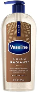 Vaseline Cocoa Radiant Body Gel Oil for Glowing Skin with Cocoa Butter, 12 Fl Oz (Pack of 6) by Vaseline