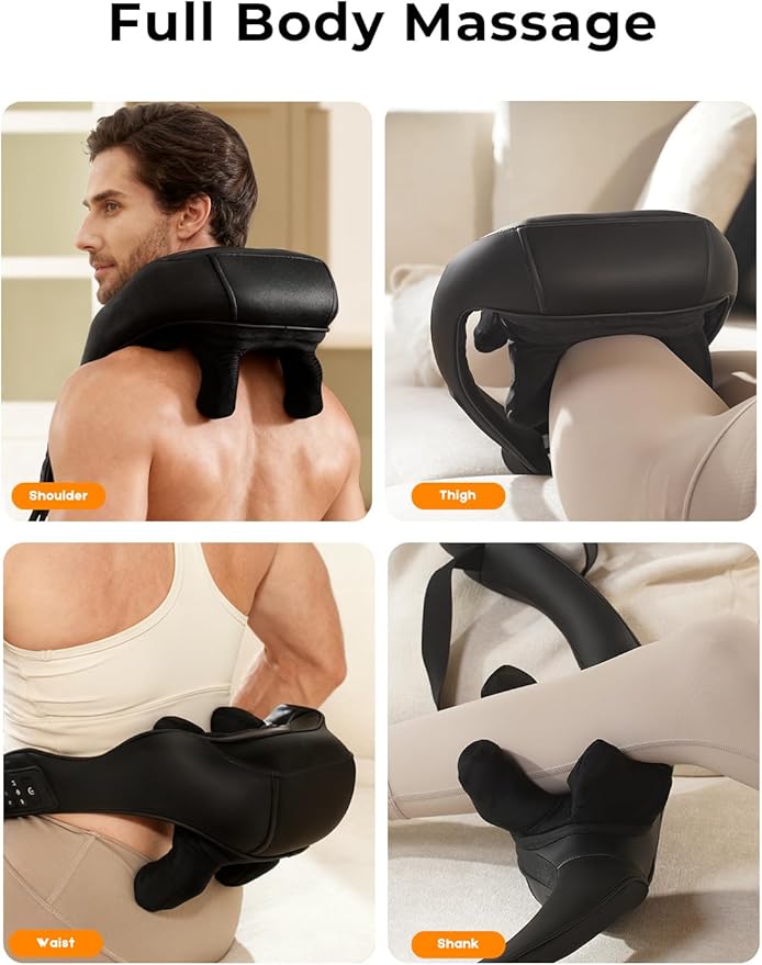 Shiatsu Neck Massager with Heat for Pain Relief Deep Tissue, Upgraded Adjustable Width 4D Kneading Shoulder Massage, Electric Back Massage Pillow, Gifts for Women Men Mom Dad, Mothers Day