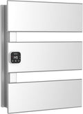 Electric Towel Warmer, Heated Towel Rack with Thermo Control and Timer, Fast Heating Towel Rail for Bathroom with Memroy Function, Work with Smart Plug, Left-Wiring, 3 Panel, Silver