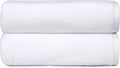 Amazon Basics 2-Piece Quick-Dry Oversize Bath Towel, 100% Cotton, 54" x 30", White