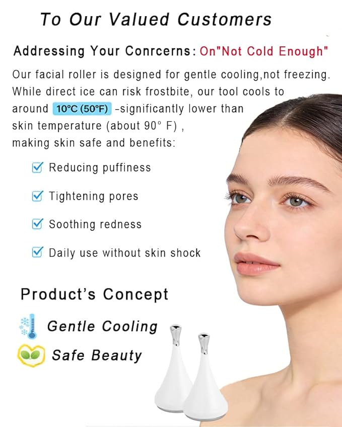 Ice Globes Facial rollers for Face Eyes, Aluminum Face Beauty Cryo tools for Girls Ladies, Cooling Spa Globes Cold Roller skin friendly no frostbite with Storage Box