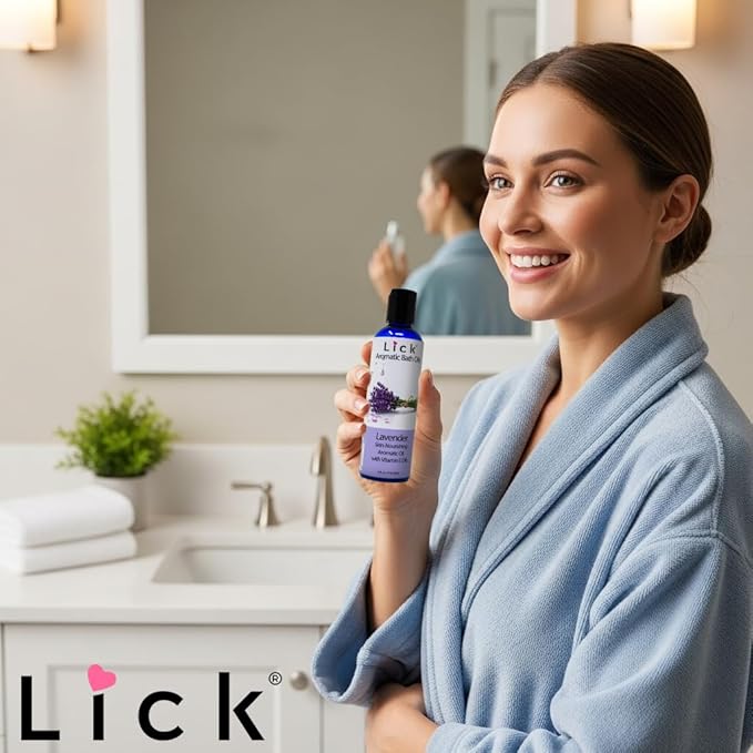 Lick Lavender Aromatic Bath Oil - Calming Floral Scents - Aromatherapy Oils for Bath Relaxation, 4 oz