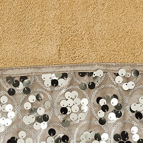 Zahari Home Sinatra Modern Bathroom Towel Set - 3 Piece Luxury Contemporary Decor Bling Champagne Gold Bath Towel Set Soft, Plush and Highly Absorbent - Image 2