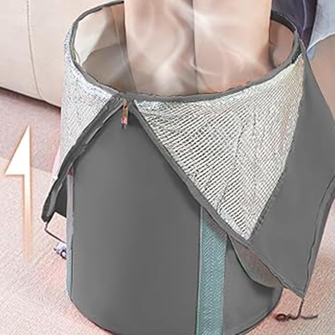 Ouliget Collapsible Bucket for Soaking Feet,Portable Travel Foot Bath Tub,Fully Wrapped Knee Fumigation Foot Soaking Bath Basin,Foot Spa Bag for Outdoor Travel Camping Fishing (Pink)