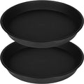 2 Pack of Bird Bath Bowl 18 19 inch, 2.7" Depth, 20 21 22 23 24 25 26 inch Heavy Duty BirdBath Bowls only, Plastic Round Large Plant Saucer Dish for Garden (19", Black)