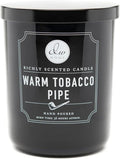 DW Home Warm Tobacco Pipe Scented Candles, 15 oz Large Double Wick Jar, Up to 56 Hour Burn Time, Hand-Poured, Strong Long Lasting Woodsy Fragrance, Gifts for Men & Women