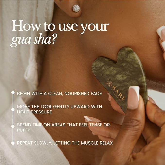 BARE BOTANICS Stainless Steel Gua Sha Tool | Sleek Facial Tool for Puffiness & Lymphatic Drainage | Easy to Clean & Non-Porous | Vegan & Cruelty-Free