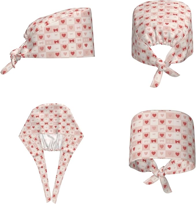 Scrub Cap for Women and Men Boho Black Leaf Pattern Adjustable Breathable Sweatband Hat for Work Kitchen Spa Shower Daily Use